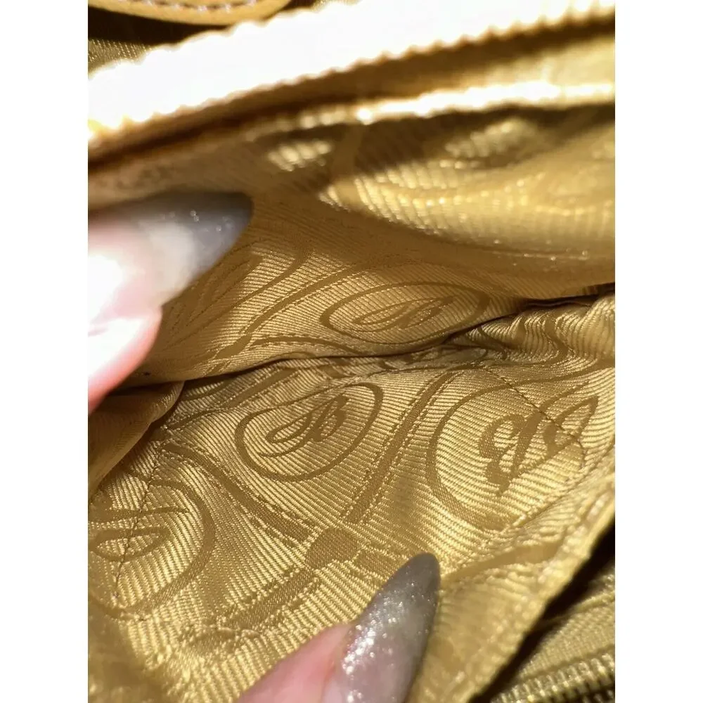 Brighton Straw Yellow Leather‎ Flower Handbag Top Handle Bag Boho Shabby Chic